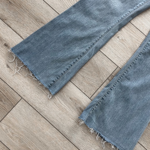 Awesome Frame Vintage Wash Boot Cut Raw Hem Denim Jeans - Picture 3 of 8